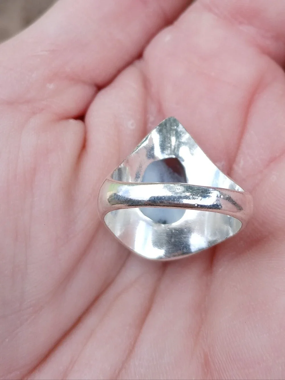 New Men's Dendritic Opal 925 Silver Ring.